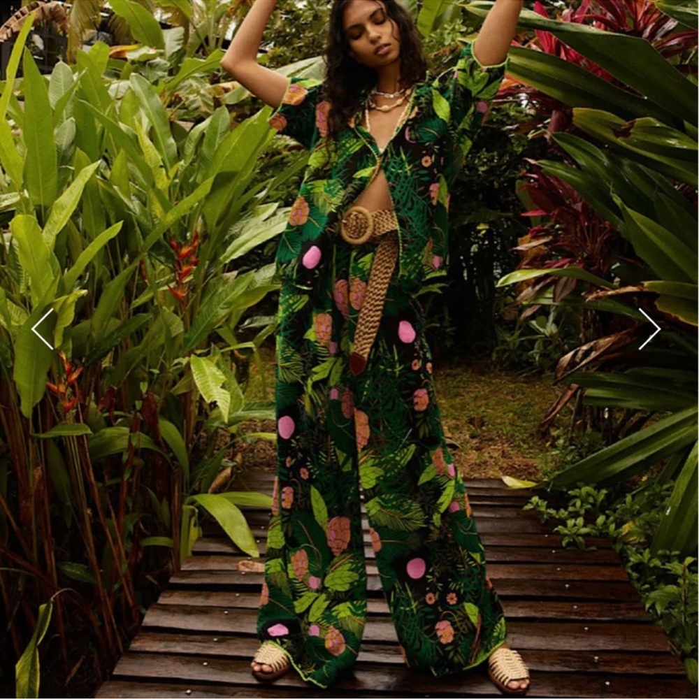 Chasing Unicorns In The Jungle Vibrant Green Floral Set - Picture 6 of 7